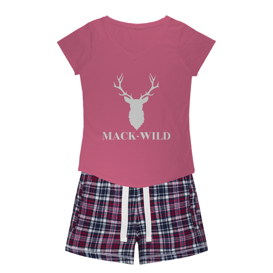 MACK-WILD WOMENS FLANNEL SHORT PJ'S